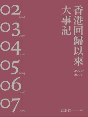 cover image of 香港回歸以來大事記2002-2007
